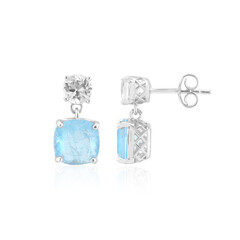 Boucles d'oreilles en argent et Quartz bleu pastel