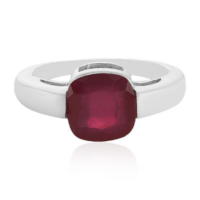 Bague en argent et Rubis de Madagascar
