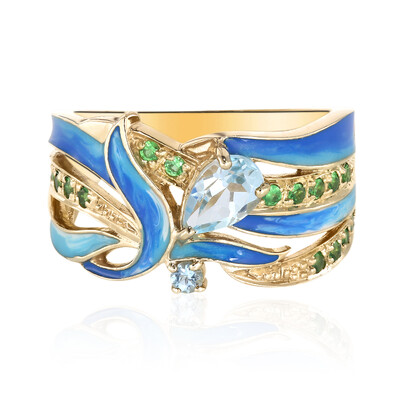 Bague en argent et Topaze bleu ciel