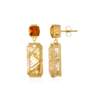 Boucles d'oreilles en argent et Quartz rutile (Cheveux de Vénus)