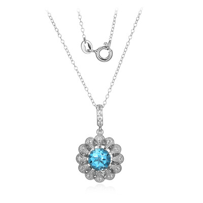 Collier en argent et Topaze bleu Suisse