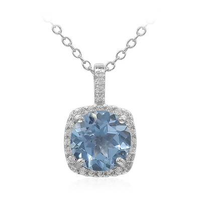 Collier en argent et Topaze bleu ciel