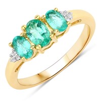 Bague en argent et Emeraude de Zambie