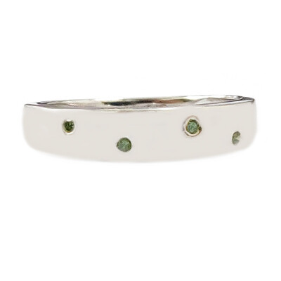 Bague en argent et Diamant vert