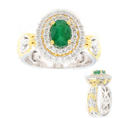 Bague en argent et Emeraude de Zambie (Gems en Vogue)