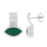 Boucles d'oreilles en argent et Onyx vert