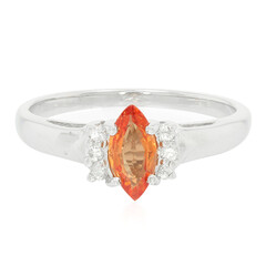 Bague en argent et Saphir orange