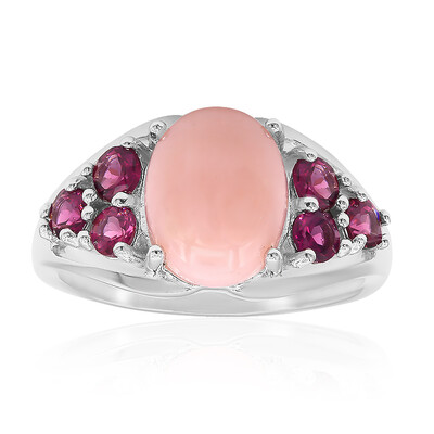 Bague en argent et Opale rose