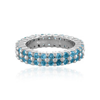Bague en argent et Topaze bleu Suisse