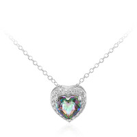 Collier en argent et Quartz mystique vert