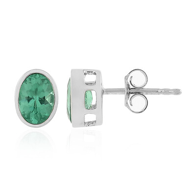 Boucles d'oreilles en argent et Apatite néon vert