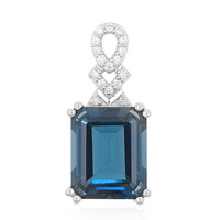 Pendentif en platine et Topaze bleu de Londres