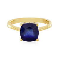 Bague en argent et Saphir bleu de Madagascar