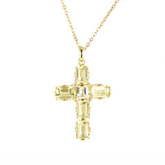 Pendentif en argent et Citrine jaune citron
