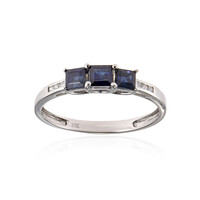 Bague en or et Saphir bleu de Ceylan