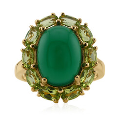 Bague en argent et Agate verte