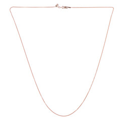 Collier mailles gourmette – 61 cm (ajustable) – argent plaqué or rose
