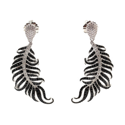 Boucles d'oreilles en argent et Spinelle noir (Dallas Prince Designs)