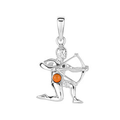 Pendentif en argent et Ambre baltique