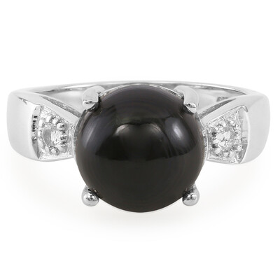 Bague en argent et Psilomélane