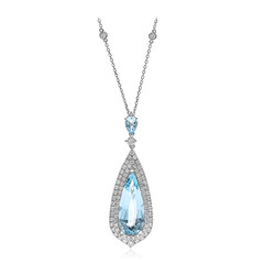 Collier en or et Aigue-Marine du Brésil AAA (CIRARI)
