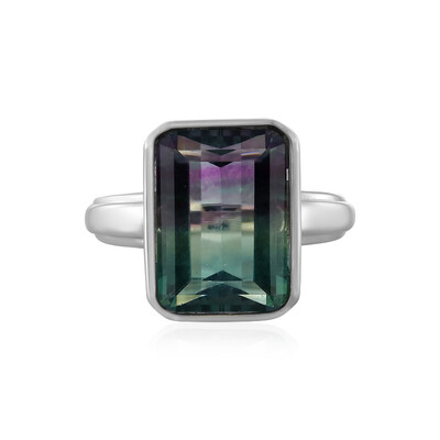 Bague en argent et Fluorite multicolore
