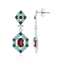 Boucles d'oreilles en argent et Grenat du Mozambique