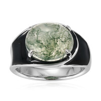 Bague en argent et Agate mousse