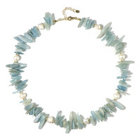 Collier en argent et Aigue-marine du Brésil (Riya)