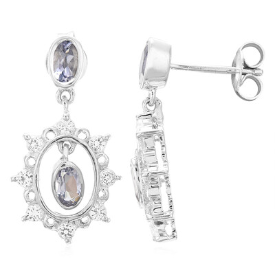 Boucles d'oreilles en argent et Iolite de Madagascar