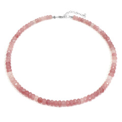 Collier en argent et Quartz rose de Saver