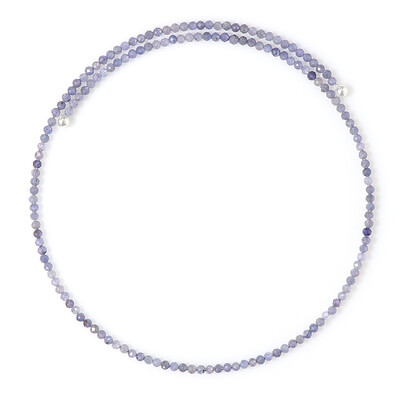 Collier ras du cou en acier et Tanzanite (Riya)