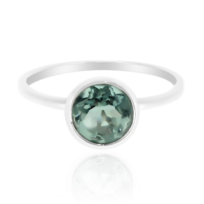 Bague en argent et Fluorite bleu pétrole