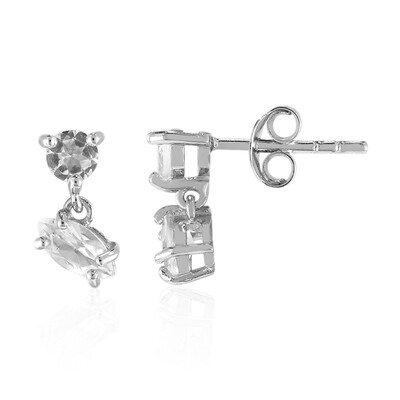 Boucles d'oreilles en argent et Topaze blanche