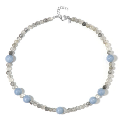 Collier en argent et Angélite bleue