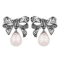 Boucles d'oreilles en argent et Quartz rose