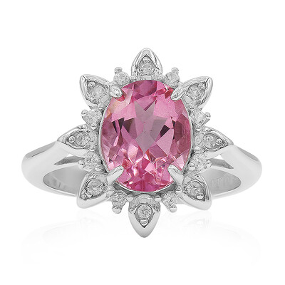 Bague en argent et Topaze mystique flamant rose