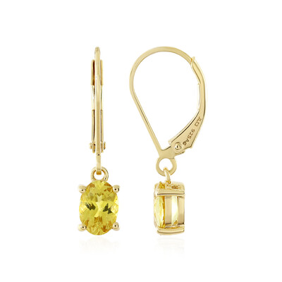 Boucles d'oreilles en argent et Apatite dorée