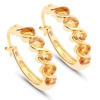 Boucles d'oreilles en argent et Citrine Madère
