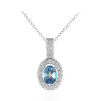 Collier en argent et Topaze mystique bleu pigeon