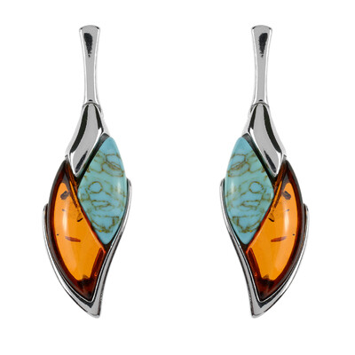 Boucles d'oreilles en argent et Ambre baltique (dagen)