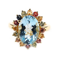 Bague en argent et Topaze bleu ciel