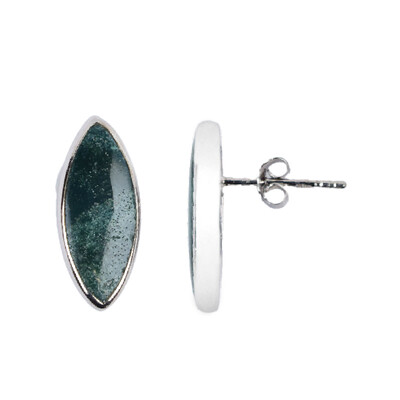 Boucles d'oreilles en argent et Jaspe ocelot