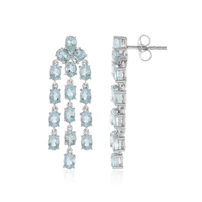 Boucles d'oreilles en argent et Topaze bleu ciel
