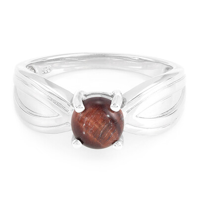 Bague en argent et Œil-de-tigre rouge