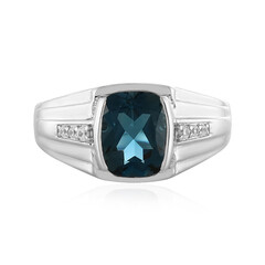 Bague en argent et Topaze bleu de Londres