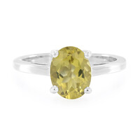 Bague en argent et Quartz olive