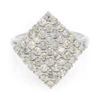 Bague en argent et Diamant chocolat