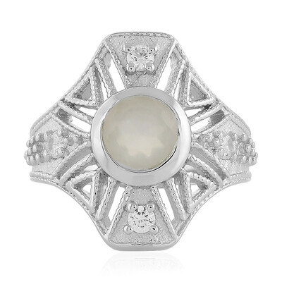 Bague en argent et Pierre de Lune blanche