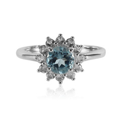 Bague en argent et Topaze bleu ciel